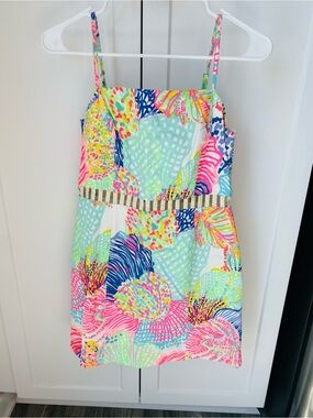 Lilly Pulitzer size 2 womens dress cutouts patterned shift dress